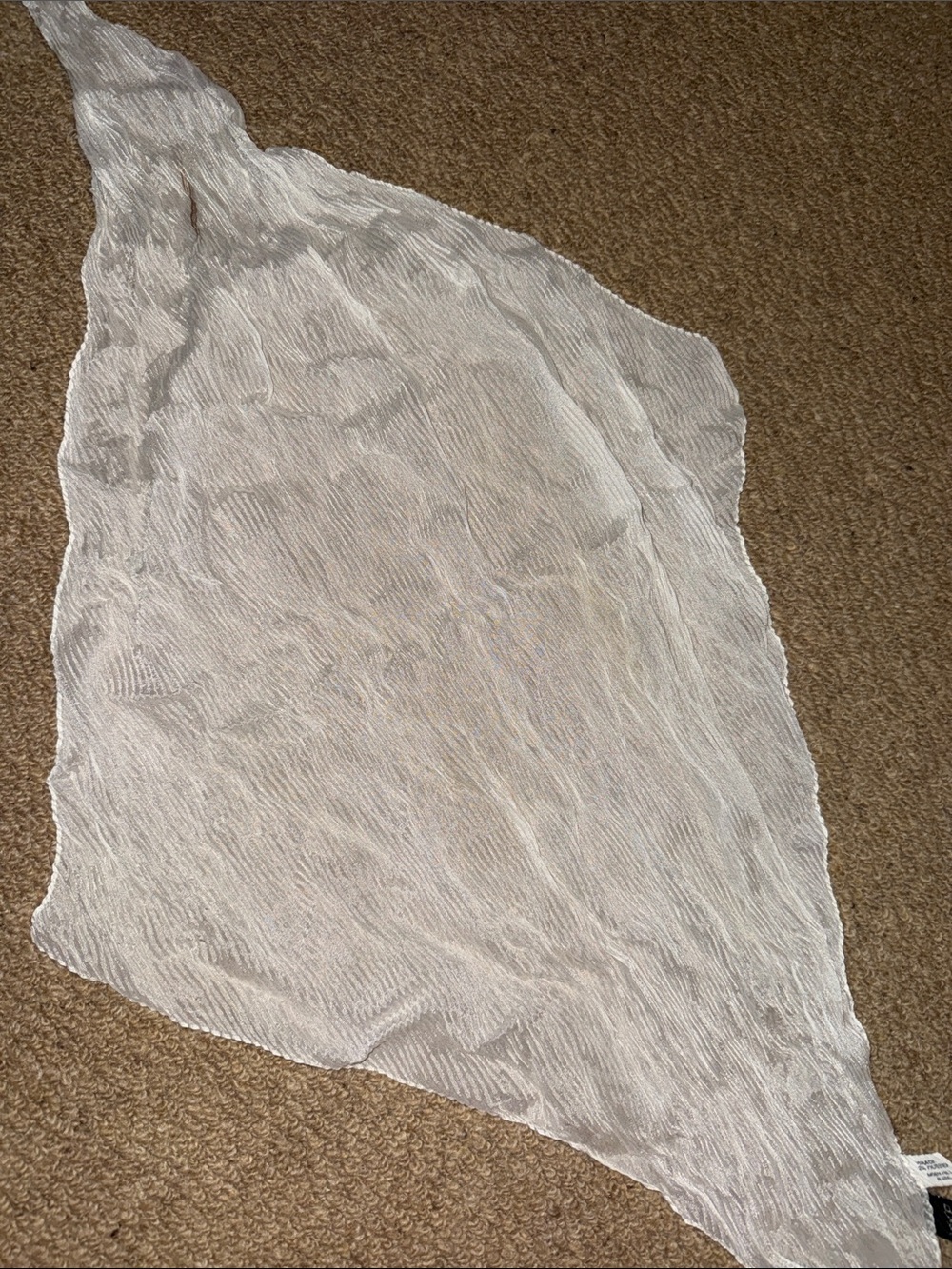 New York & Company Ivory Crinkle Asymmetric Scarf